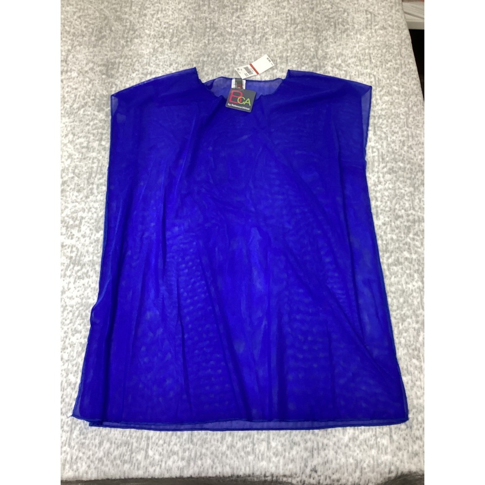 BCA by Rebecca Virtue Royal Blue Mesh Tunic Swim Cover Up XS-S 085730GF